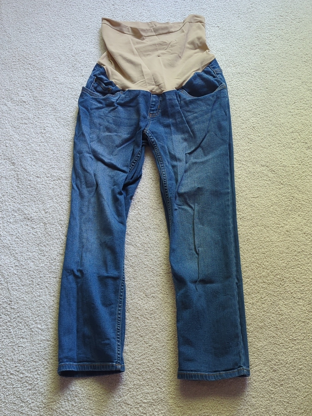 3 For $30. Indigo Blue Women's Straight Leg Jeans Overbelly